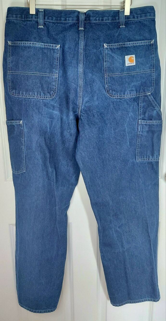 Carhartt 382-83 Denim Carpenter Jeans Mens 36x32 Dungaree Indigo Workwear Y2k